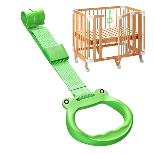 Anillos de dominadas para corralitos, herramienta de asistencia para cuna, agarre ergonómico para barandillas y puertas, ayuda de práctica de equilibrio, soporte de sala de juegos, ayuda para el