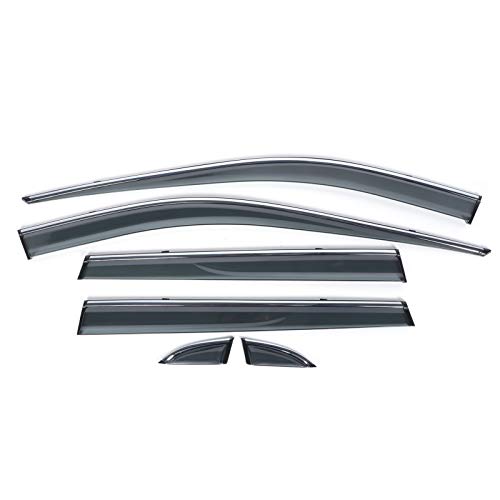 zhuolong 6 Stks Window Vent Vizier Zon Regen Deflector Guards Gerookte Kleur voor RAV4 2019‑2020