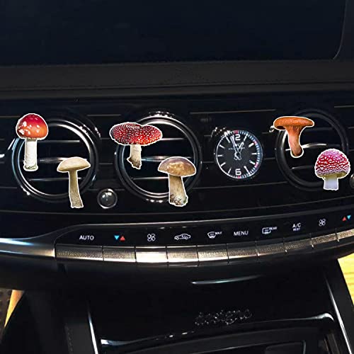 Image of 6 Pcs Mushroom Air Vent Clips, Cute Toadstool Mushroom Car Air Fresheners Vent Clips Funny Car Diffuser Vent Clip Car Decoration Interior Decor Cars Accessories for Women Men