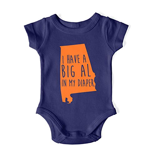 In My Diaper I Have A Big AL Auburn Baby One Piece 18 Months Navy