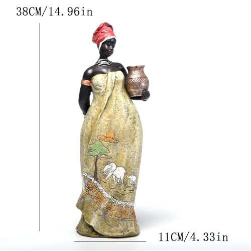 Statue africaine et sculpture tribale exotique en résine pour décoration de table - 5