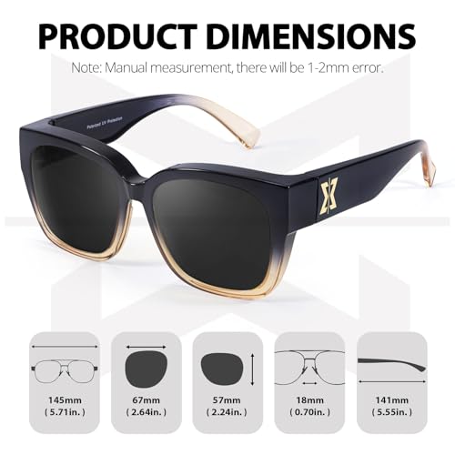 Myiaur Fit Over Glasses Sunglasses for Women Men, Polarized Sun Glasses Over Eyeglasses UV400 Protection for Driving3