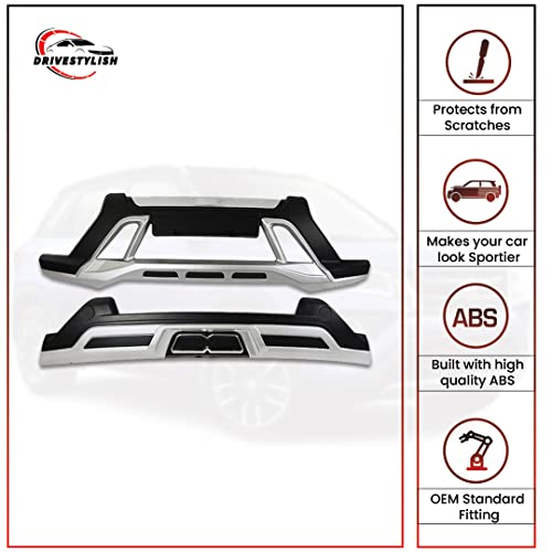 Image of Acrylonitrile Butadiene Styrene (ABS) Front & Rear Bumper Protector Guard for Hyundai Creta 2016