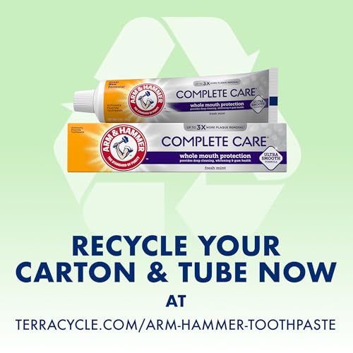 ARM & Hammer Complete Care Toothpaste, Fresh Mint, 6.0 oz, 4-Pack | Teeth Whitening, With Baking Soda, Fluoride, Whole Mouth Protection - image 6