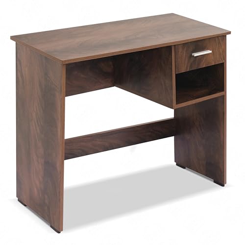 Image of ABOUT SPACE Study Table with Drawer & Bottom Storage -Computer Table for Laptop, Desktop, PC, Working, Drawing, Engineering Wood Office Desk for Home (Walnut -L 90 x B 40 x H 75cm)