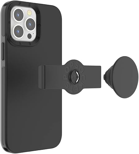 Miniatura 5 de PopSockets Funda para iPhone 13 Pro Max con agarre y deslizamiento para teléfono, compatible con carga inalámbrica, color negro