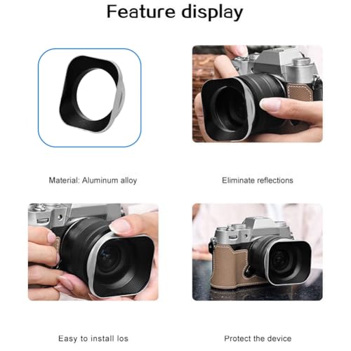 Capuchón cuadrado para lente sin espejo de 52 mm, accesorio para cámaras DSLR y fotografía miniatura 3