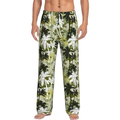 Novastar Mens Pajama Pants Bottoms With Pockets- Hawaiian Style Black Green Soft Mens Pj Pants, Comfy Men Lounge Pants4