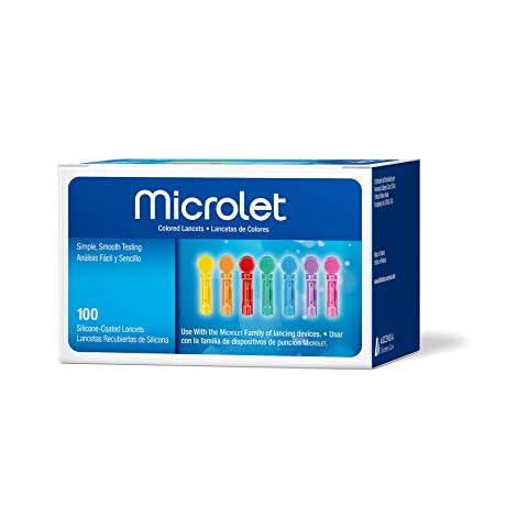 Ascensia MICROLET Lancets for Glucose Blood Testing, Multi-Colored, 100 Count Cover