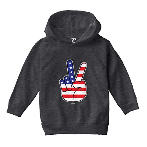Tcombo Peace Sign - American Flag USA Toddler/Youth Fleece Hoodie