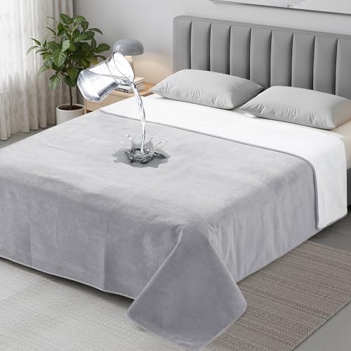 Couverture imperméable 203x229cm plaid lit et canapé réversible - 2