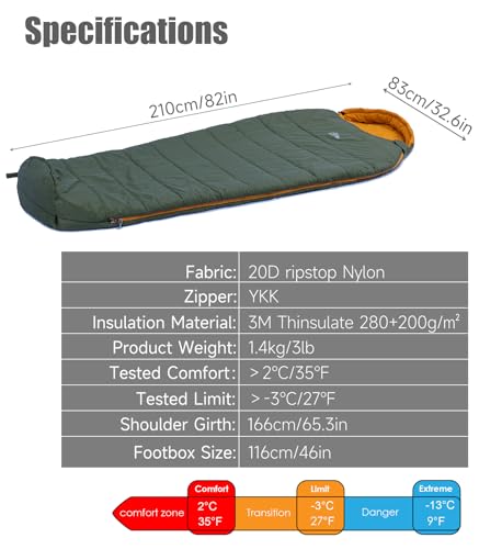 Saco de Dormir iClimb con Aislamiento 3M Thinsulate miniatura 6