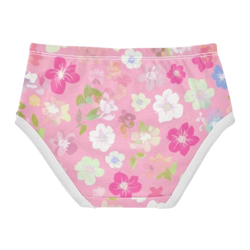 Toddler Underwear Floral 2t Cotton Panties Little Girl Artistic Briefs Girls Undies Pastel Flowers Soft Pink2