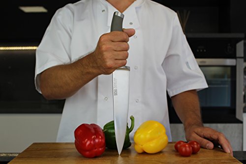 Taylors Eye Witness Syracuse Chefs/Cooks Kitchen Knife - Professional 20cm/8 Inch Cutting Edge, Multi Use. Precision Ground, Razor Sharp, Ultra Fine Blade. Soft Textured Grey Handle, Excellent Grip. - Image 4