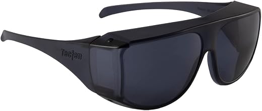 OPTEGO Fit Over Sunglasses, Smoke Color, 100% UVA/UVB Protection; Polycarbonate Lenses, Gray
