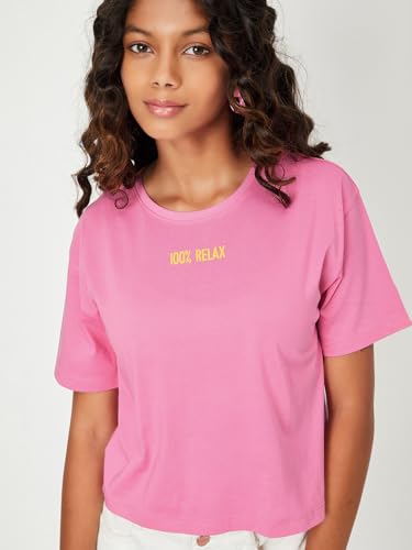 Image of Max Girls Cotton Regular Printed T-Shirt - Pack of 3