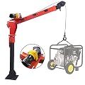 Pismire Winch Versatile 0.5T Folding Truck-Mounted Bed Crane Hoist Lift Pickup with Electric Winch 3500 lb 12V, Painted Steel 1100 lb Pickup 360° Swivel Base