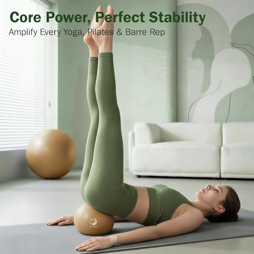 Image of Slim Panda Pilates Ball, 9 Inch Small Exercise Ball, Anti Burst Mini Yoga Ball for Stability, Workout, Barre, Core Strength, Physical Therapy, Balance, Stretching