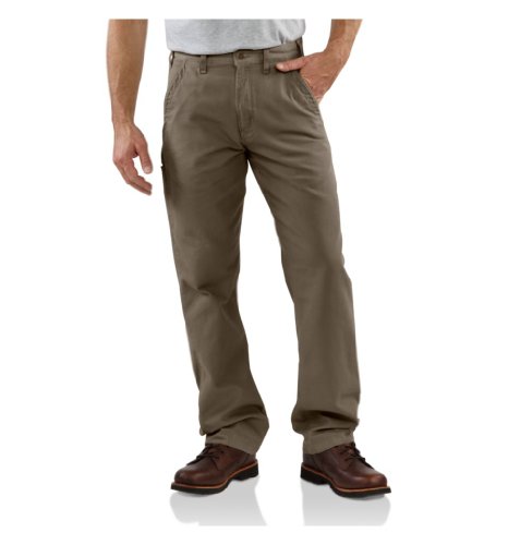 Carhartt Men's Canvas Khaki, Mushroom,34 x 32
