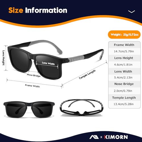 kimorn Polarized Sports Sunglasses for Men Women Flexible Bendable Temples Driving Cycling Running Mountaineering Sun glasses3