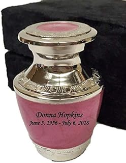 Customized Pink Keepsake Cremation Urn, Funeral Tokens, Ash Urns with Personalized Engraving - Small Size