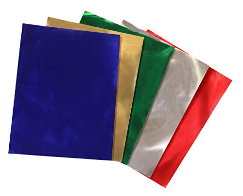 Embalagem de papel metálico para aula, 50 folhas douradas, Assorted Colors, 10