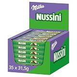 Milka Nussini Riegel – Knusprige Waffelschnitte mit Haselnusscrème und Alpenmilch-Schokolade – 35 x 31,5g