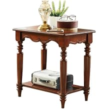 Solid Wood Side Table, Nightstand, legant Bedside Table End Side Table with 2-Tier Storage Shelf for Bedroom, Living Room, Easy Assembly 60 * 40 * 60cm