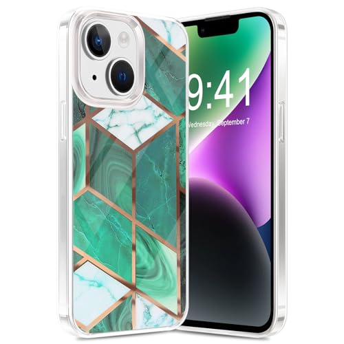 Coque de protection pour iPhone 14 motif marbré en silicone souple