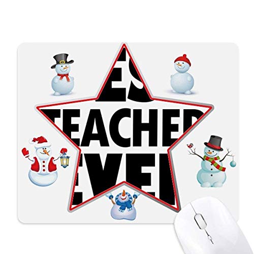 Tapis de souris cadeau enseignant Noël motif bonhomme de neige