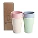 enfants robustes réutilisables durables 4 tasses adultes buvant (13,5 et OZ) PCS et pour verre et Gobelets En Plastique Transparent Avec Couvercles Et Pailles Réutilisables (A, One Size)