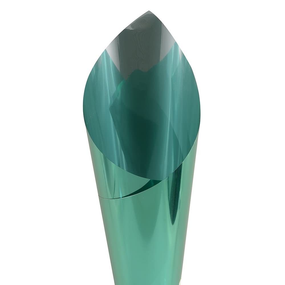 Car Window Tinting Film Metallic Green 22% VLT Car Side Window Tints Film Roll Tinting House Glass Sun Shade Foils 90% UV Heat Block 50x300cm