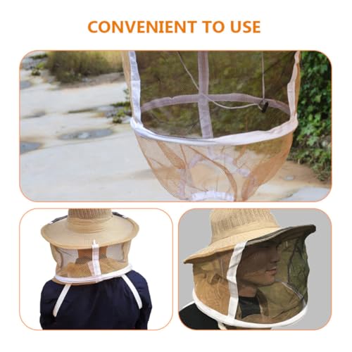 Sombrero de apicultor con guantes de piel de oveja contra picaduras en cuello y hombros 3