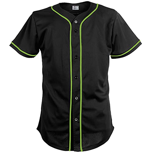 Pullonsy Mens Plain Solid Black Baseball Jersey...