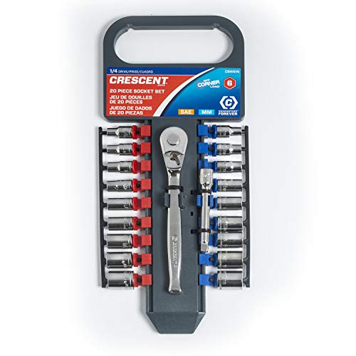 Crescent Csws1N 20 Piece, 1/4" Drive Socket Wrench Set - Sae & Metric #TOP1