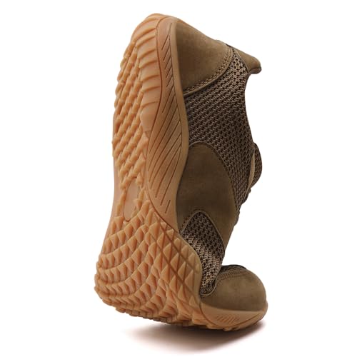 Image of Men's Barefoot Shoes Slip On Walking Tennis Sneakers for Men Zero Drop Sole Minimalist Running Shoe Lightweight Gym Workout Casual Fitness Brown C US 11