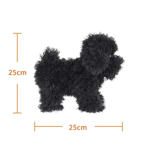 Apricot Lamb Stand Pudel Plüsch Spielzeug Plüschtier für Mädchen, Jungen & Babys Dog Puppy Flauschiger Stofftier zum Spielen Gemütliches Schmusetier Plüsch Hund schwarz