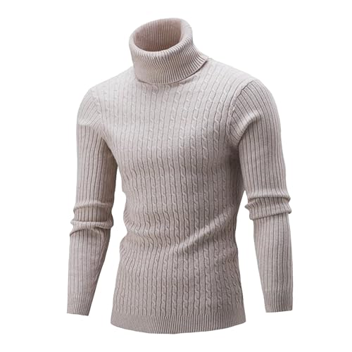 Maiyifu-GJ Men's Lightweight Turtleneck Pullover Sweater Long Sleeve Knitted Thermal Sweaters Casual Slim Fit Basic Tops