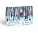Stonehouse Collection | Forest Christmas Tree Card | 18 Boxed Holiday Cards & Envelopes | USA Made (Standard)