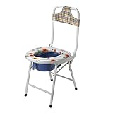 Ancien pliant en acier inoxydable douche toilette salle de bain chevet chaise d'aisance pot