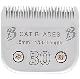 Bucchelli Detachable A Series 30 Blades Cat Clippers Cuts Length 1/50" - 0.5mm Japanese High Carbon Steel Cat Clipper Supplies | Cat Grooming Blade (Compatible A5 Series Clippers for Cats(30C)