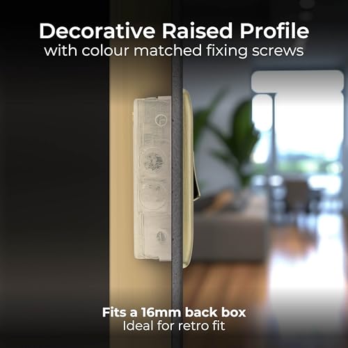 BG Electrical NAB13 Einzelner Zwischen-Wandlichtschalter, erhöhtes und schlankes Profil, runde Kanten, Nexus-Metall, antikes Messing, 20 A, 16 AX, NAB13