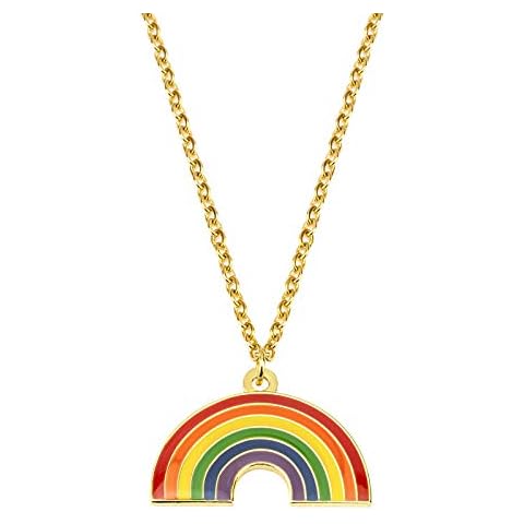 Sinwinkori Regenbogen-Stolz Regenbogen-Form-Halskette LGBT-Halskette Gay-Pride-Geschenk Rainbow Pride-Halskette LGBT-Schmuck-Pride-Geschenk Cover