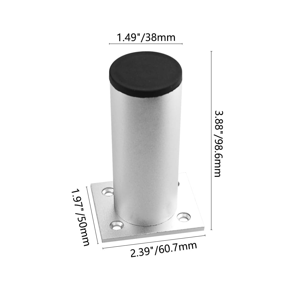 TOVOT 4PCS 10CM Adjustable Legs Round Kitchen Cabinets Legs Aluminium Alloy Furniture Legs Feet for Cabinet Sofa Cupboard - Image 2