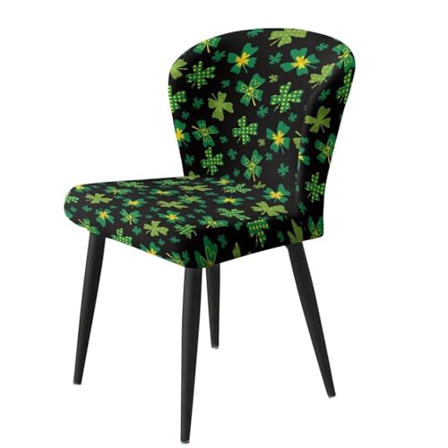 Image of Bar Stool Covers with Backs Cushion Slipcover for Counter Set of 2 Lucky Irish Leaf Waterproof Height Mid Low Back Chair Protector Easy to Install