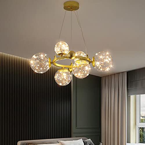 Chandelier concis en verre haricot pour remplacer un éclairage agressif