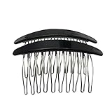 2Pcs Black Metal Hair Comb French Hide in Hair Twist Hair Pins 10 Teeths Side Comb Headpiece Grip Hair Clips Jewelry Accessory for Women Girls