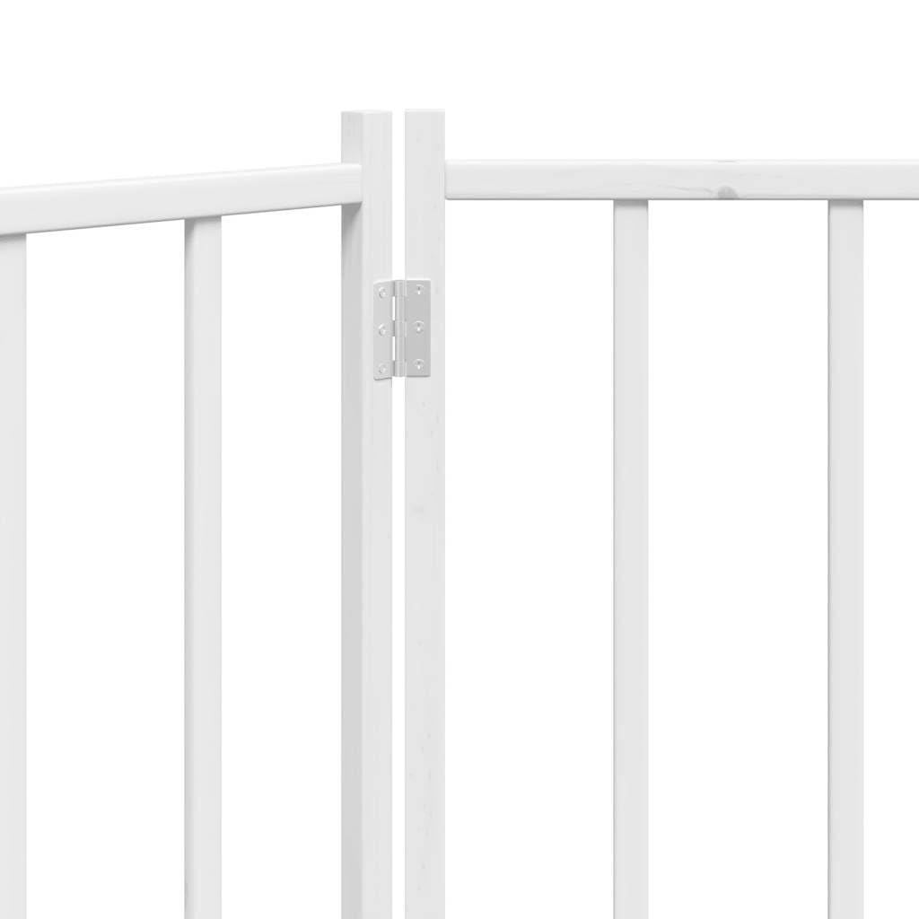 Puerta para perros de madera maciza de abeto blanco, 150 cm, plegable, para perros pequeños y medianos con punta curvada, para seguridad en interiores y exteriores