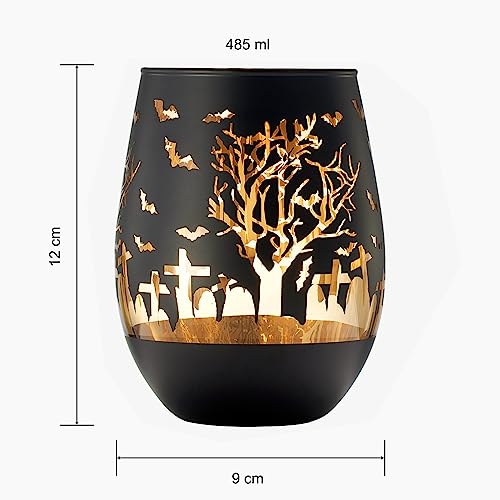Verres à vin gothiques noir et or en cristal pour fête d'Halloween