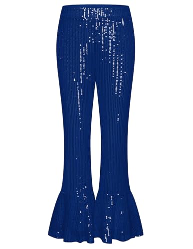 Image of GRACE KARIN Girls Sequin Pants Sparke Trouser Glitter Dance Bell Bottoms 5-14